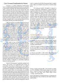 Economic Transformation in Vietnam
