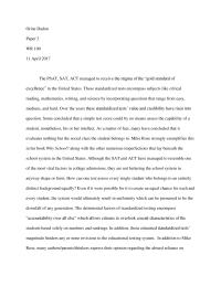 Standardized Test Essay