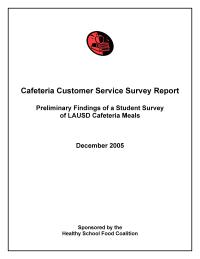 Report Cafeteria Customer Service