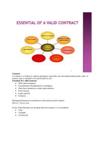 Essay ContractA contract is a