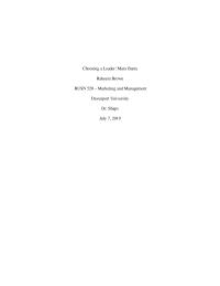 Management Analysis Project