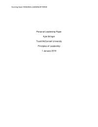 Personal Leadership Paper