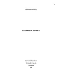 Movie Review: Hoosiers