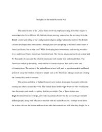 Thoughts on the Indian Removal Act