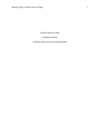 Cultural Interview
