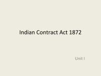 Law Indian Contract Act 1872Unit