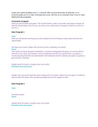 Essay 3 Create your outline by