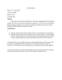 Physics 151 Lab Report