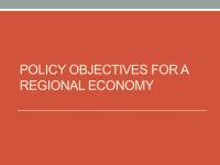 Hr POLICY OBJECTIVES FOR AREGIONAL