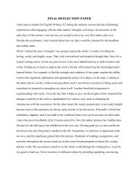 Final Reflection Essay