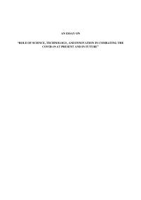 Role of Science and Technology to Combat COVID-19