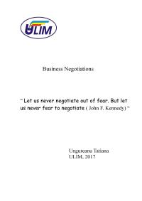 Business Negotiations