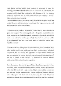 Metropolitan Furniture case study