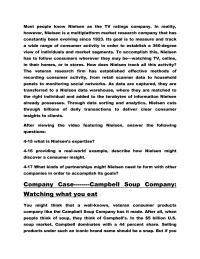 What are the strengths and weaknesses of the Campbell Soup Company’s marketing information system?