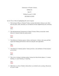 Quiz 2 Dimensions of Family