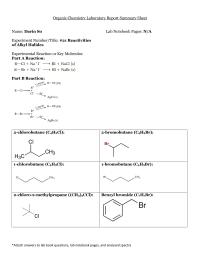Exp 21 Reactivities of Alkyl Halides