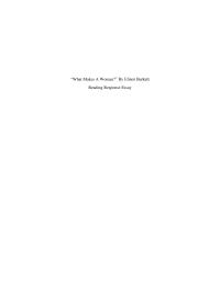 Response to “What makes a woman?”