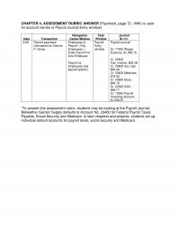 978-1259917011 Chapter 4 Assessment Rubric