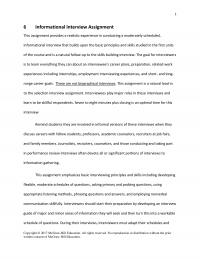 978-1259870538 Informational interview assignment