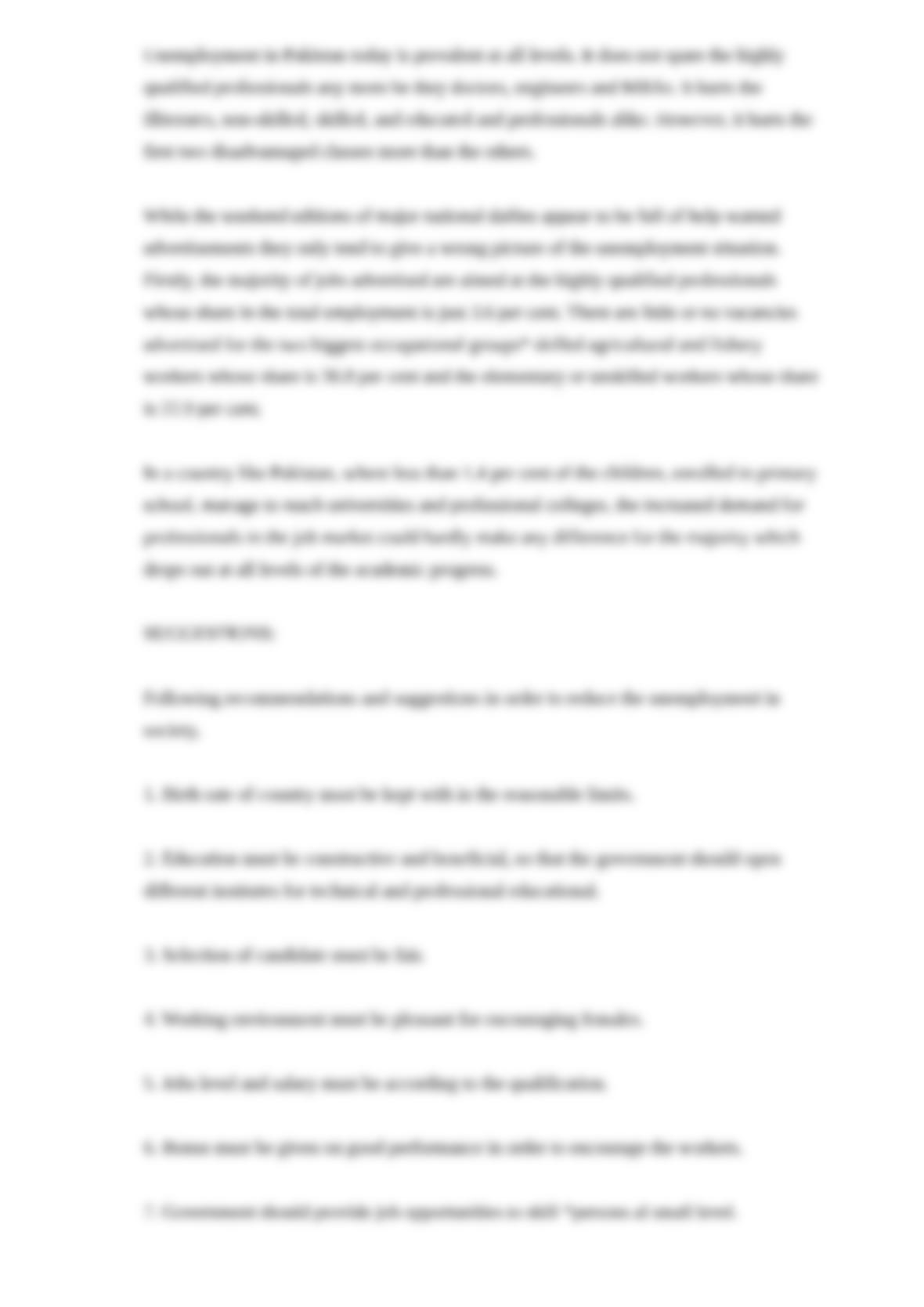 Essay on unemployment in pakistan pdf image