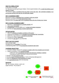 Rules for Business Games Class – Theory for the Knowledge Test