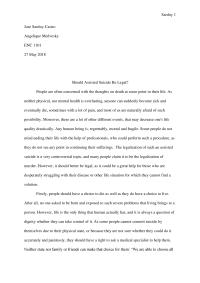 Should Assisted Suicide Be Legal?