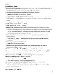 International trade Lecture 1