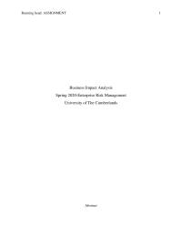 Business Impact Analysis