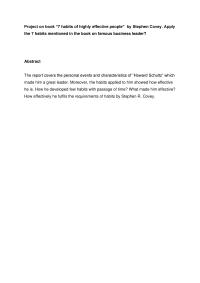 Critical Analysis Of Book “7 Habbits Of Highly Effective People”