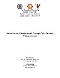 Dosage And Measurments