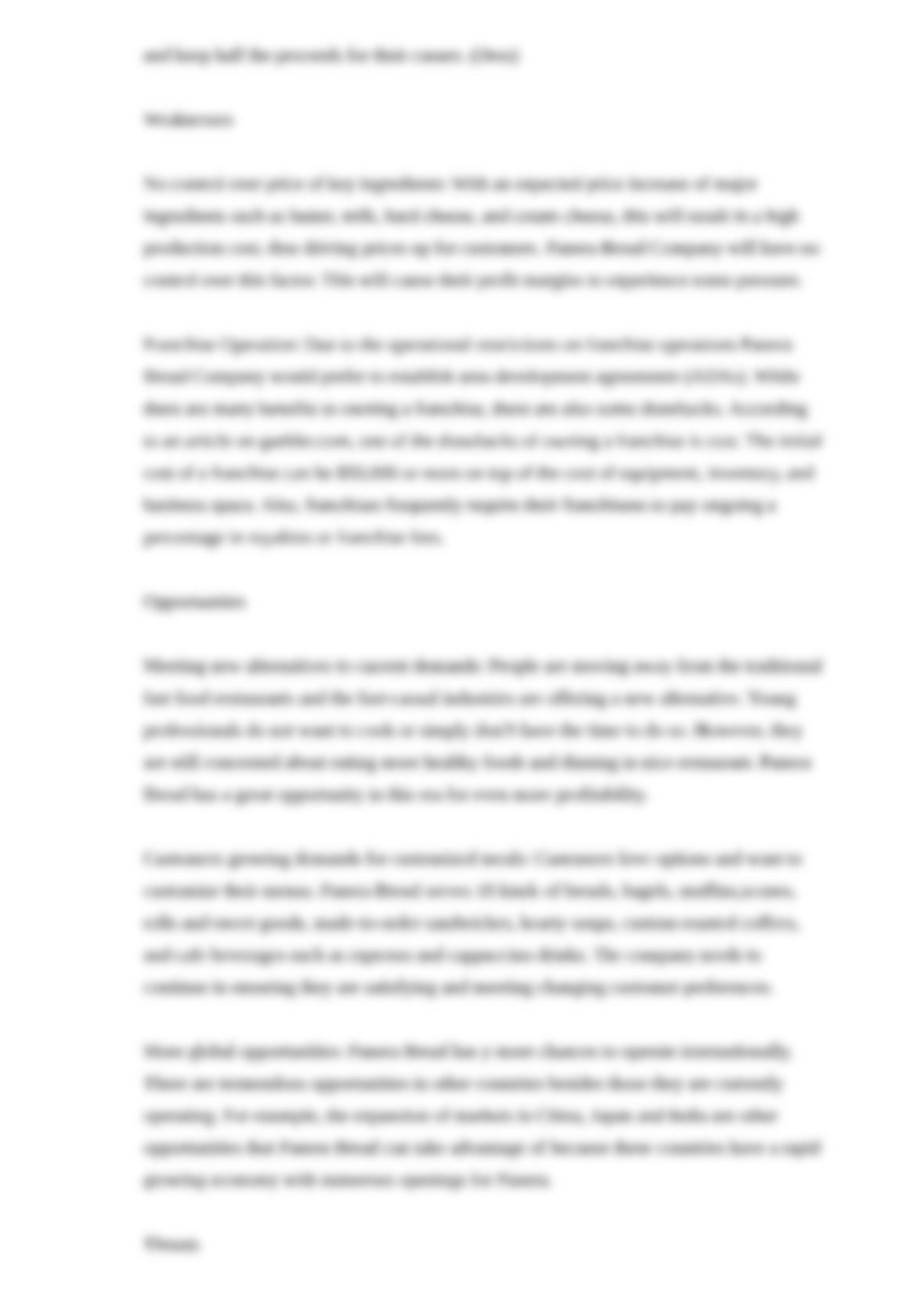 Panera bread competitive advantage picture