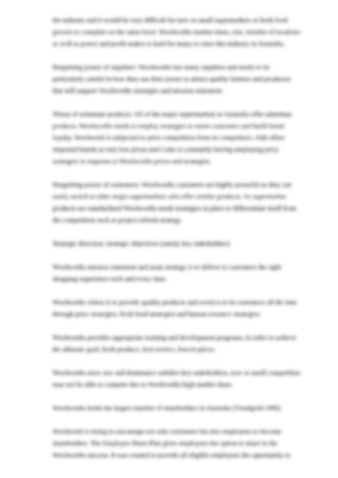 Woolworths competitor analysis image