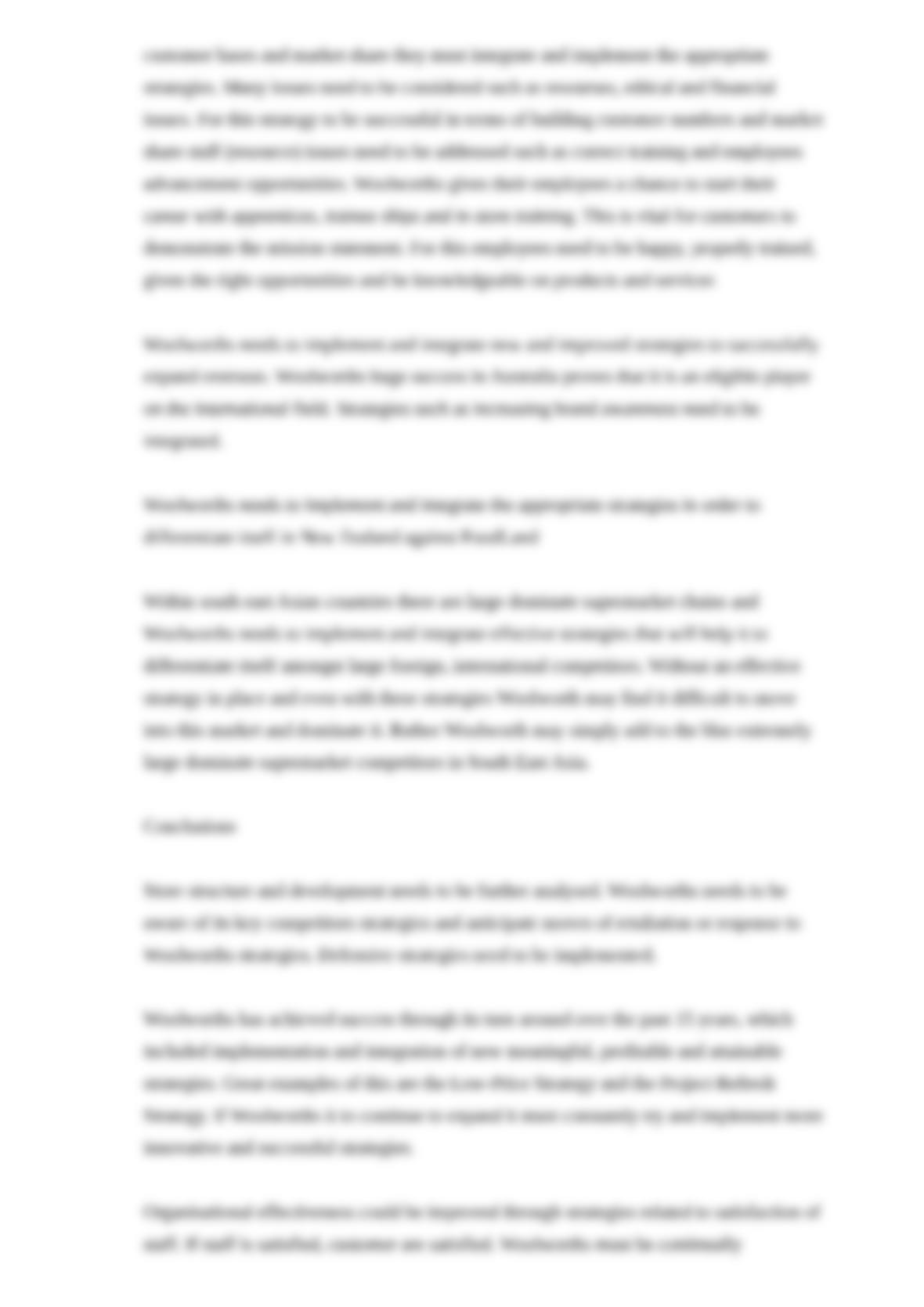 Woolworths competitive advantage picture