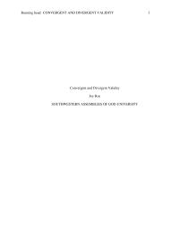 Divergent And Convergent Validity