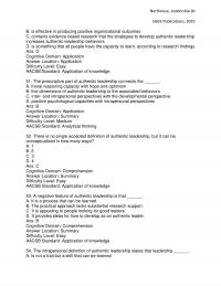 Chapter 9 The Developmental Definition Of Authentic Leadership States That Leadership