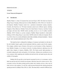 Haidilao Hotpot Franchise Human Resource Management
