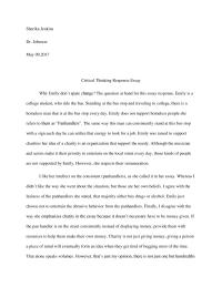 Critical Thinking Essay
