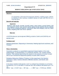REDOX TITRATIONS (QUANTITATIVE TEST)
