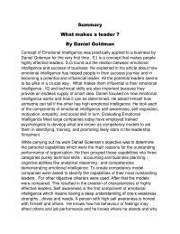 What Makes A Leader SummaryWhat