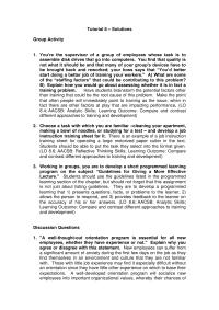 Managment Tutorial 8
