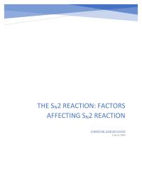 The Sn2 Reaction: Factors Affecting Sn2 Reaction