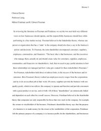 Freeman Versus Friedman