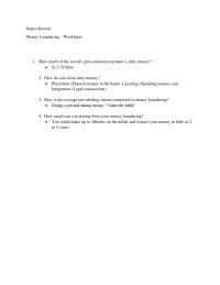 Money Laundering – Worksheet