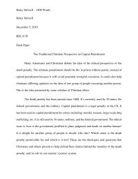 The Traditional Christian Perspective On Capital Punishment