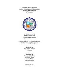 Toy Retailer Case Study
