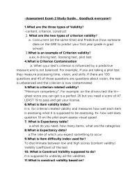 Assessment Study