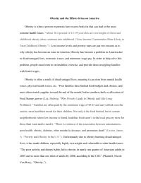 Food Obesity and the Effects it has