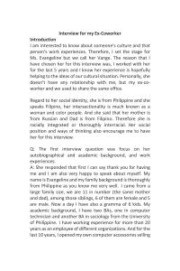 An Interview Report