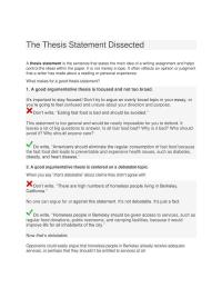 Thesis Statement The Thesis