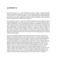 Briefly Explain The Importance Of International Expansion As A Viable Diversification Strategy.